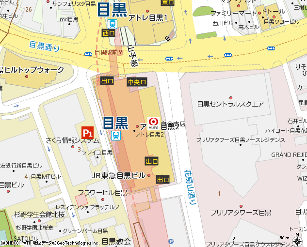 白金支店付近の地図